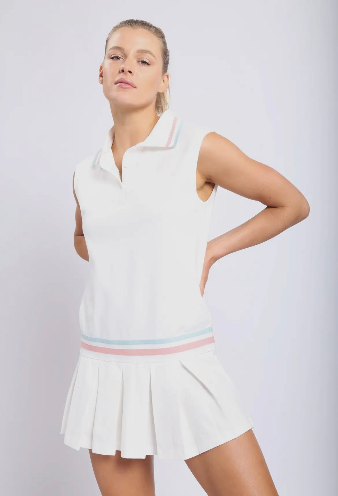 Mono B Collared Cotton Tennis Dress